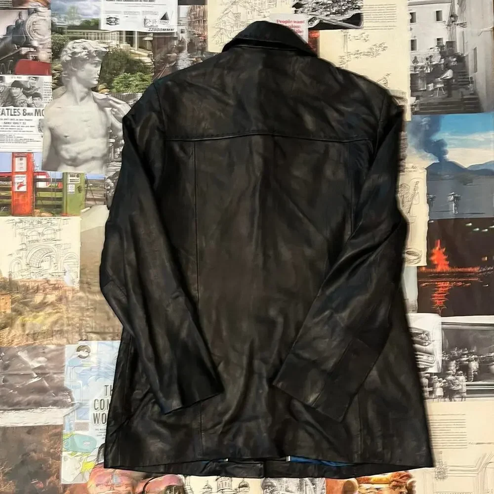 Black leather vintage couture jacket